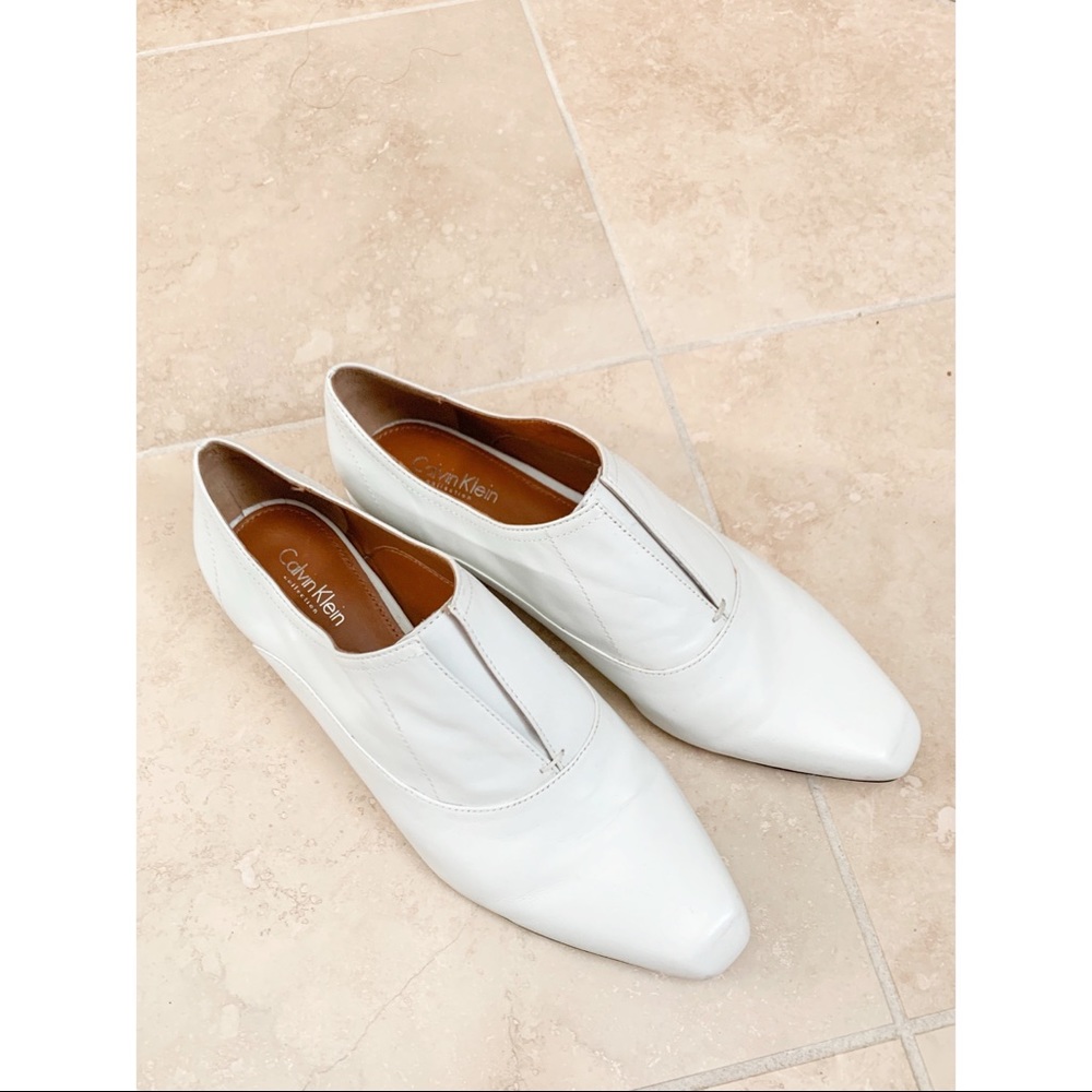Calvin Klein Collection White Leather Loafer Size 38